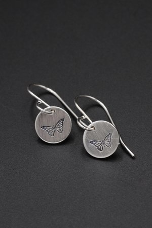 Tiny Sterling Silver Butterfly Earrings