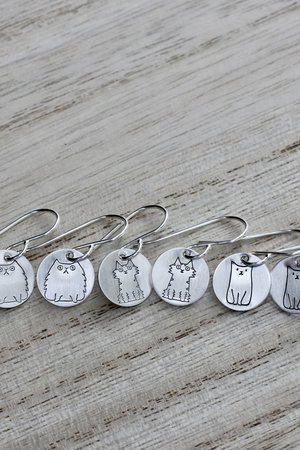 Little Sterling Silver Cat Earrings