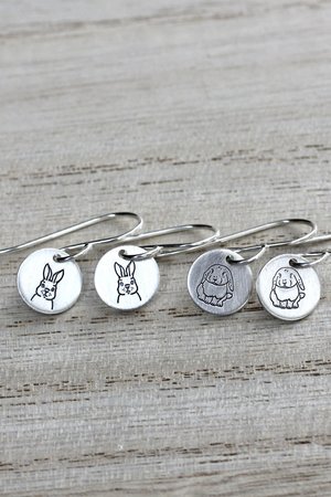 Tiny Sterling Silver Bunny Rabbit Earrings