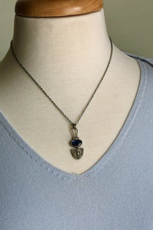Kyanite Flower Necklace in Sterling Silver
