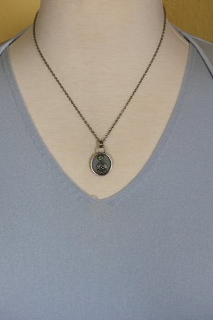 Sterling Silver Flower Necklace with Peridot Gemstone