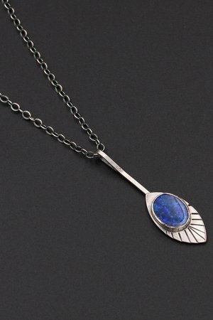 Australian Opal and Sterling Silver Leaf Necklace