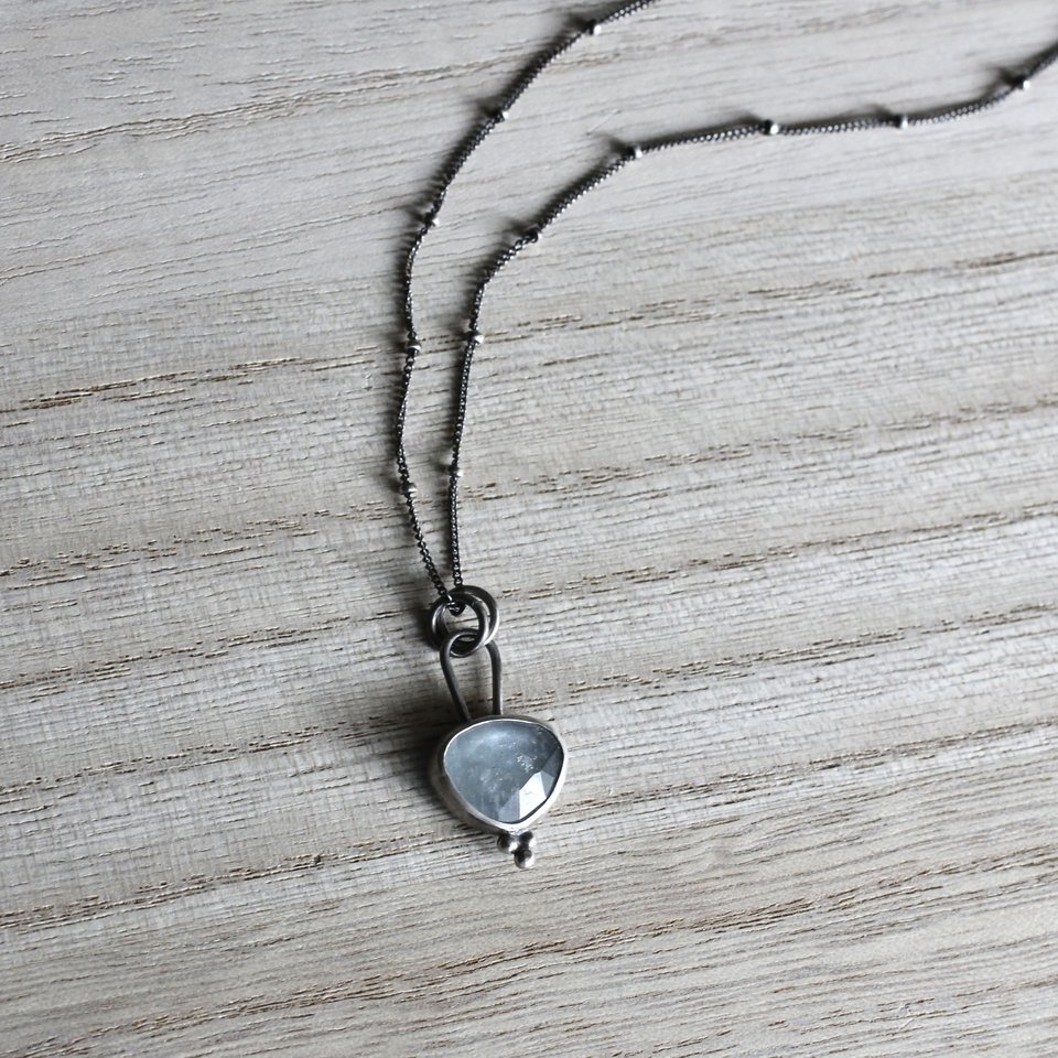 Aquamarine and Sterling Silver Necklace
