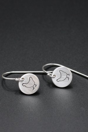 Tiny Sterling Silver Chicken Earrings