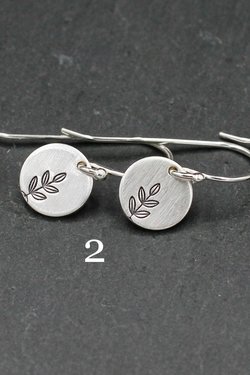 Itty Bitty Leaf Earrings, Tiny Sterling Silver Earrings, Gifts for Girls, Women, Hand Stamped