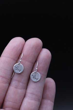 Tiny Sterling Silver Hummingbird Earrings