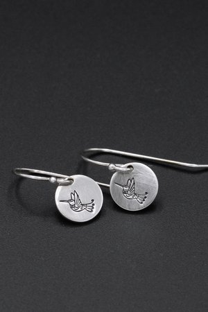 Tiny Sterling Silver Hummingbird Earrings