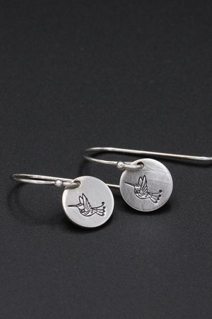 Tiny Sterling Silver Hummingbird Earrings