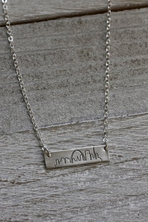 St. Louis Skyline Necklace, Bar Necklace in Sterling Silver