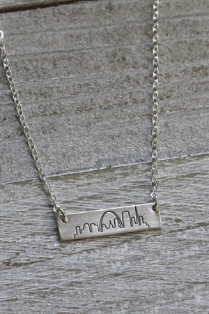 St. Louis Skyline Necklace, Bar Necklace in Sterling Silver