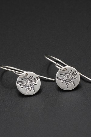 Tiny Sterling Silver Bee Earrings