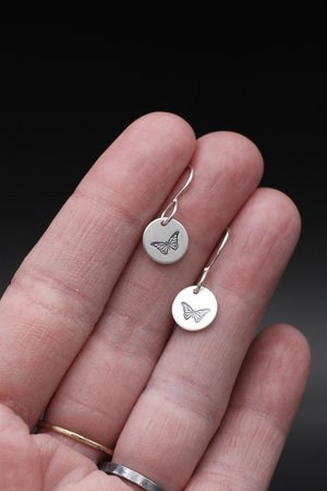 Tiny Sterling Silver Butterfly Earrings