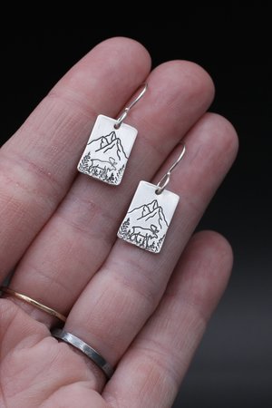 Moose and Mountains Sterling Silver Earrings