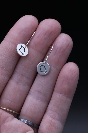 Tiny Sterling Silver Missouri Earrings