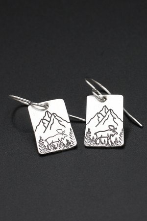 Moose and Mountains Sterling Silver Earrings