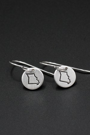 Tiny Sterling Silver Missouri Earrings