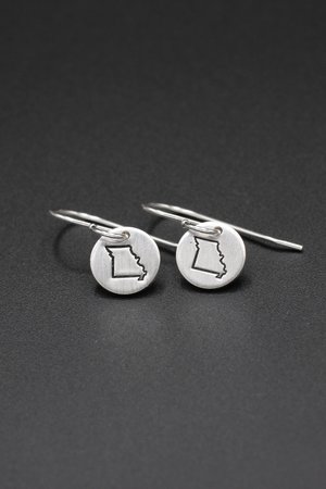 Tiny Sterling Silver Missouri Earrings