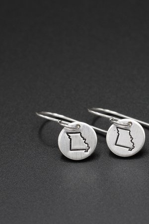 Tiny Sterling Silver Missouri Earrings