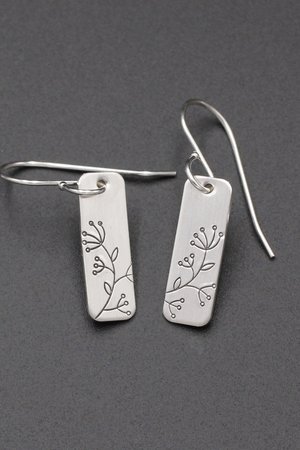 Queen Anne's Lace Flower Earrings in Sterling Silver