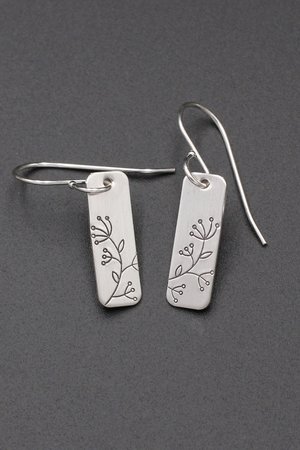 Queen Anne's Lace Flower Earrings in Sterling Silver