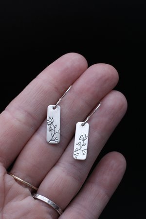 Queen Anne's Lace Flower Earrings in Sterling Silver