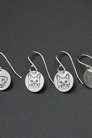 Small Sterling Silver Pet Earrings