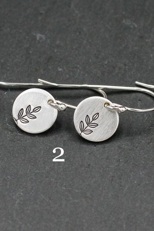Itty Bitty Leaf Earrings, Tiny Sterling Silver Earrings, Gifts for Girls, Women, Hand Stamped