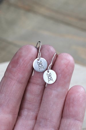 Tiny Sterling Silver Bunny Rabbit Earrings