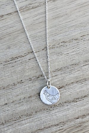 Tiny Chicken Necklace in Sterling Silver