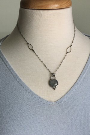Light Grey Sapphire and Sterling Silver Necklace