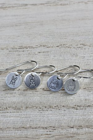 Tiny Sterling Silver Bunny Rabbit Earrings