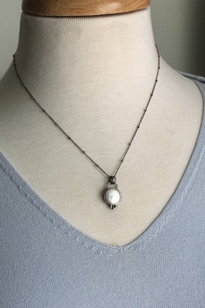 Delicate Coin Pearl and Sterling Silver Necklace