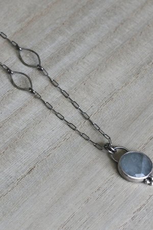 Light Grey Sapphire and Sterling Silver Necklace