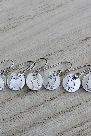 Little Sterling Silver Cat Earrings