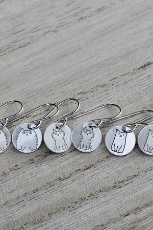 Little Sterling Silver Cat Earrings