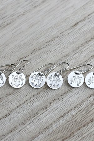 Little Flower Animal Earrings in Sterling Silver