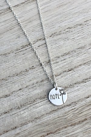 Inspirational Words Tiny Hand Stamped Necklace in Sterling Silver