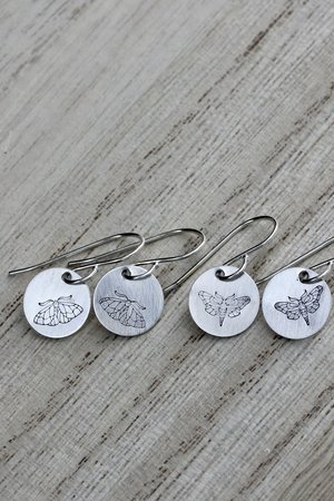 Little Sterling Silver Moth Earrings