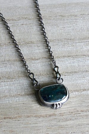 Blue Kyanite Pendant Necklace in Sterling Silver