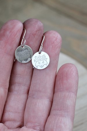 Little Flower Animal Earrings in Sterling Silver