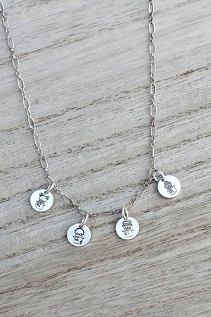 Tiny Sterling Silver Snowman Necklace