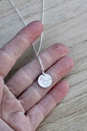 Tiny Chicken Necklace in Sterling Silver