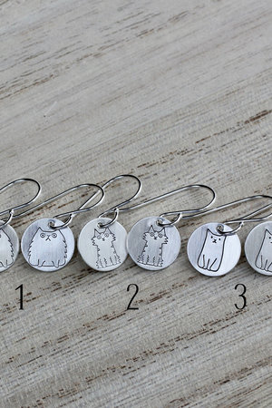 Little Sterling Silver Cat Earrings