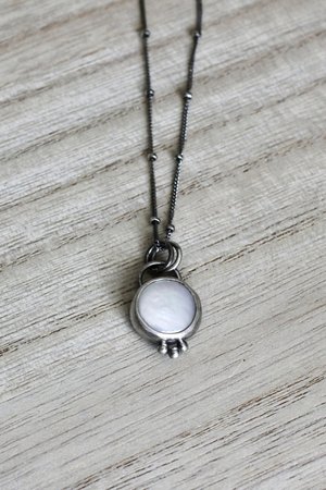 Delicate Coin Pearl and Sterling Silver Necklace