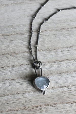 Aquamarine and Sterling Silver Necklace