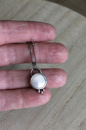 Delicate Coin Pearl and Sterling Silver Necklace