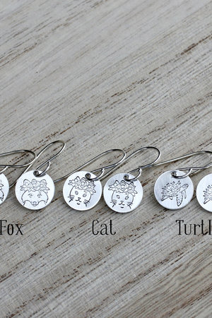 Little Flower Animal Earrings in Sterling Silver