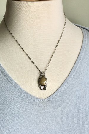 Yellow Sapphire and Sterling Silver Necklace with Flower