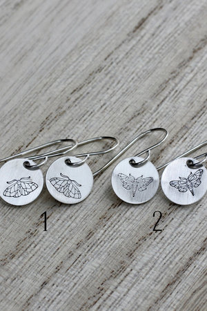 Little Sterling Silver Moth Earrings