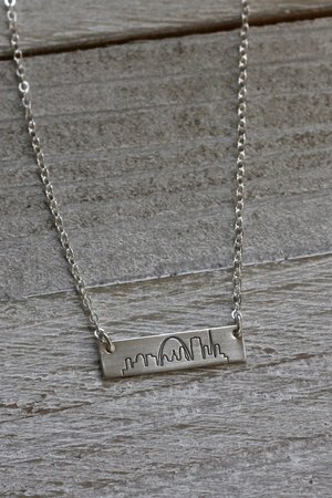 St. Louis Skyline Necklace, Bar Necklace in Sterling Silver